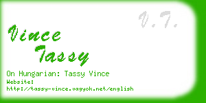 vince tassy business card